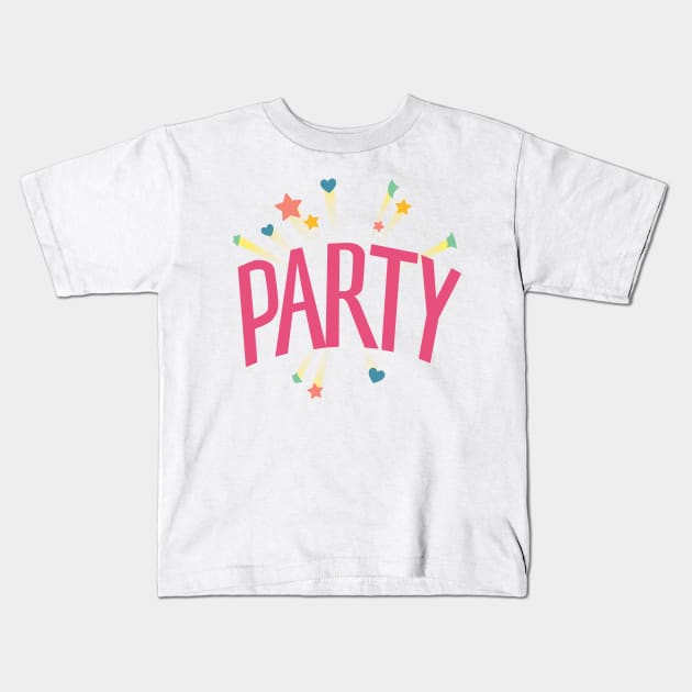 PARTY Kids T-Shirt by AuroraPeachy